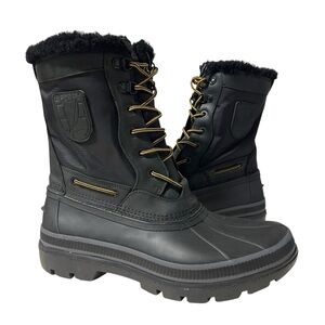 NEW Sperry Mens Ice Bay Tall Boot Black Size 11 M Leather Rubber Thinsulate